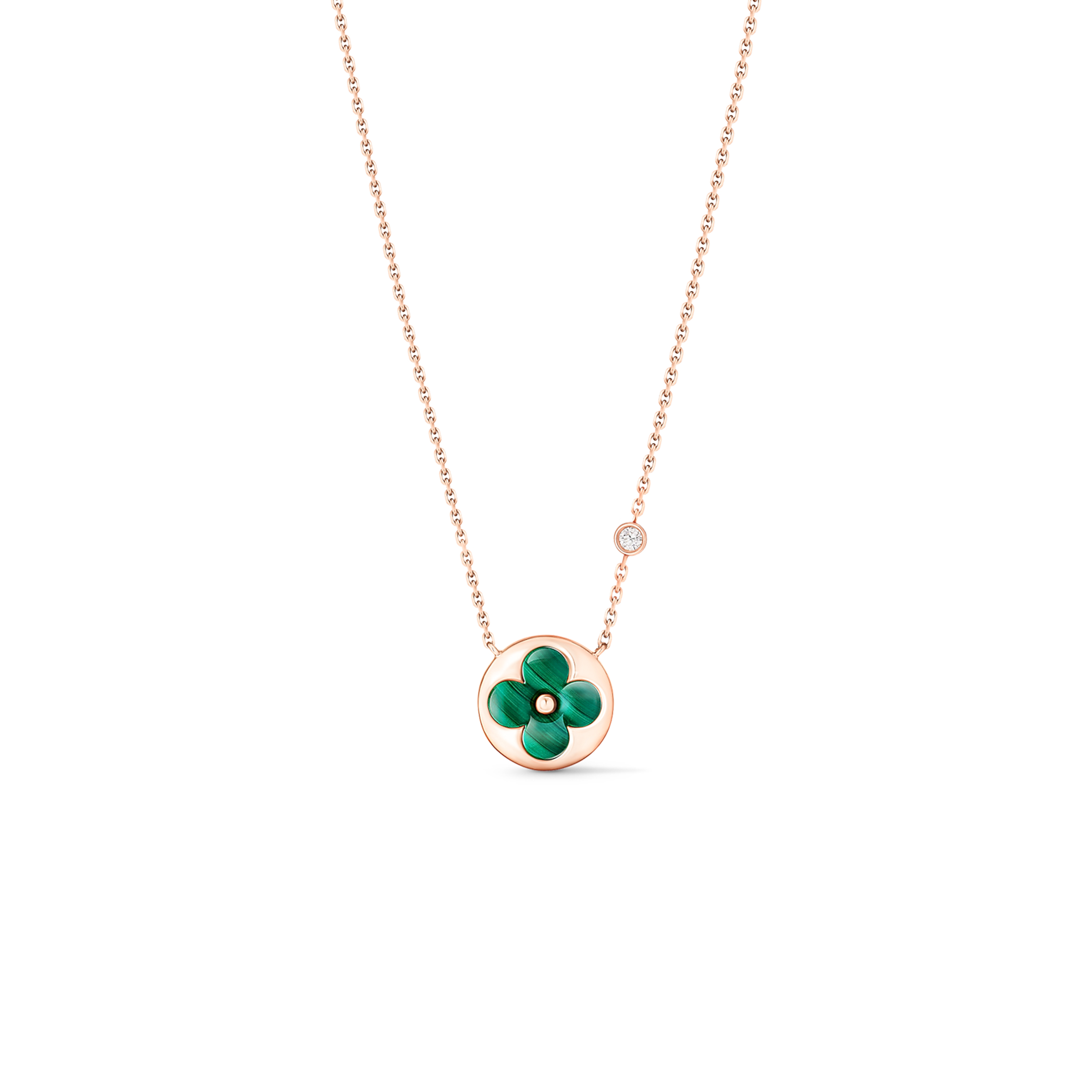 l**is V*t*n colour blossom bb sun pendant, pink gold, malachite and diamond q93619